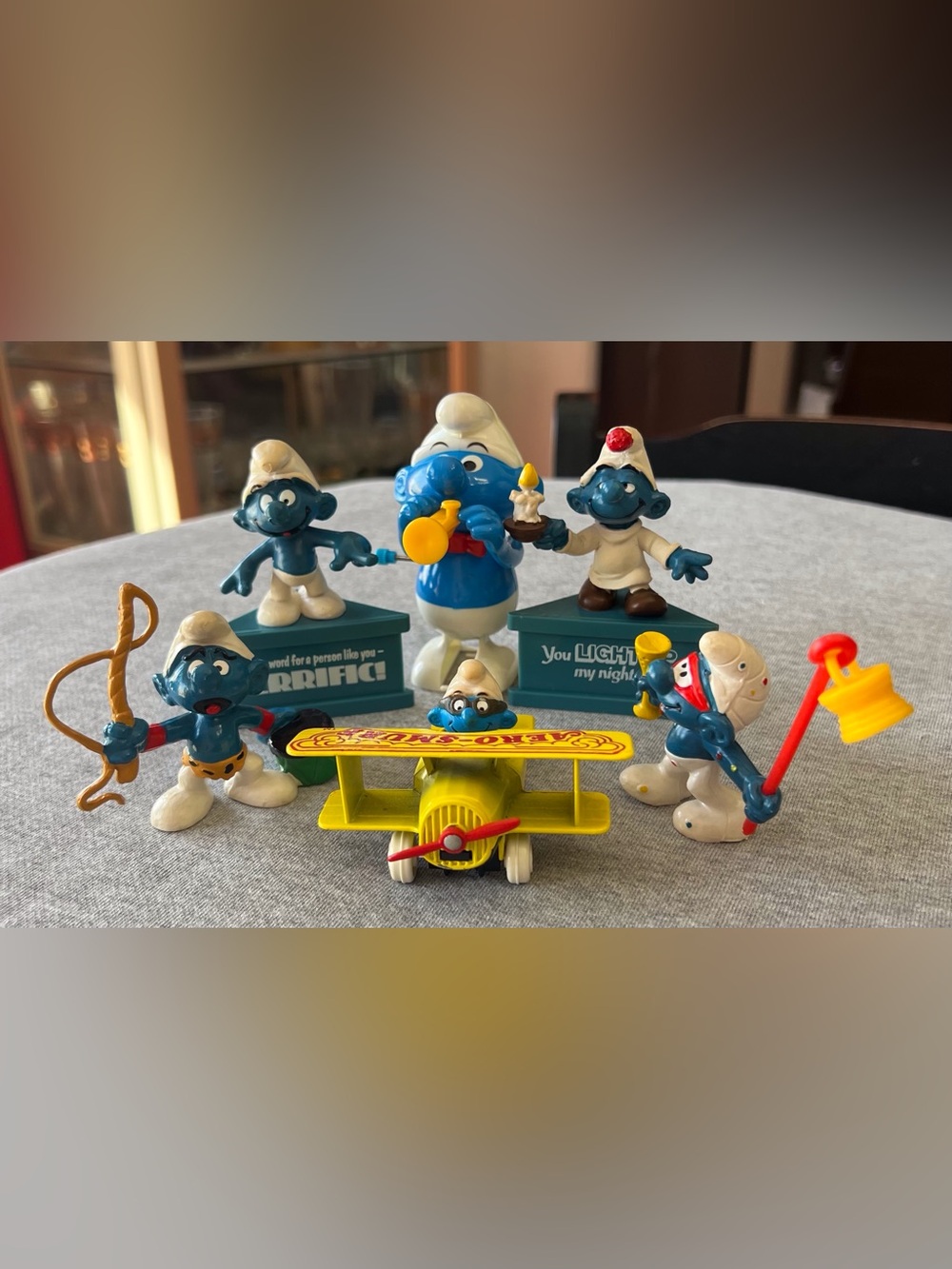 Vtg 1980s Smurf Lot ERTL Aero Plane Galoob Peyo 6pc